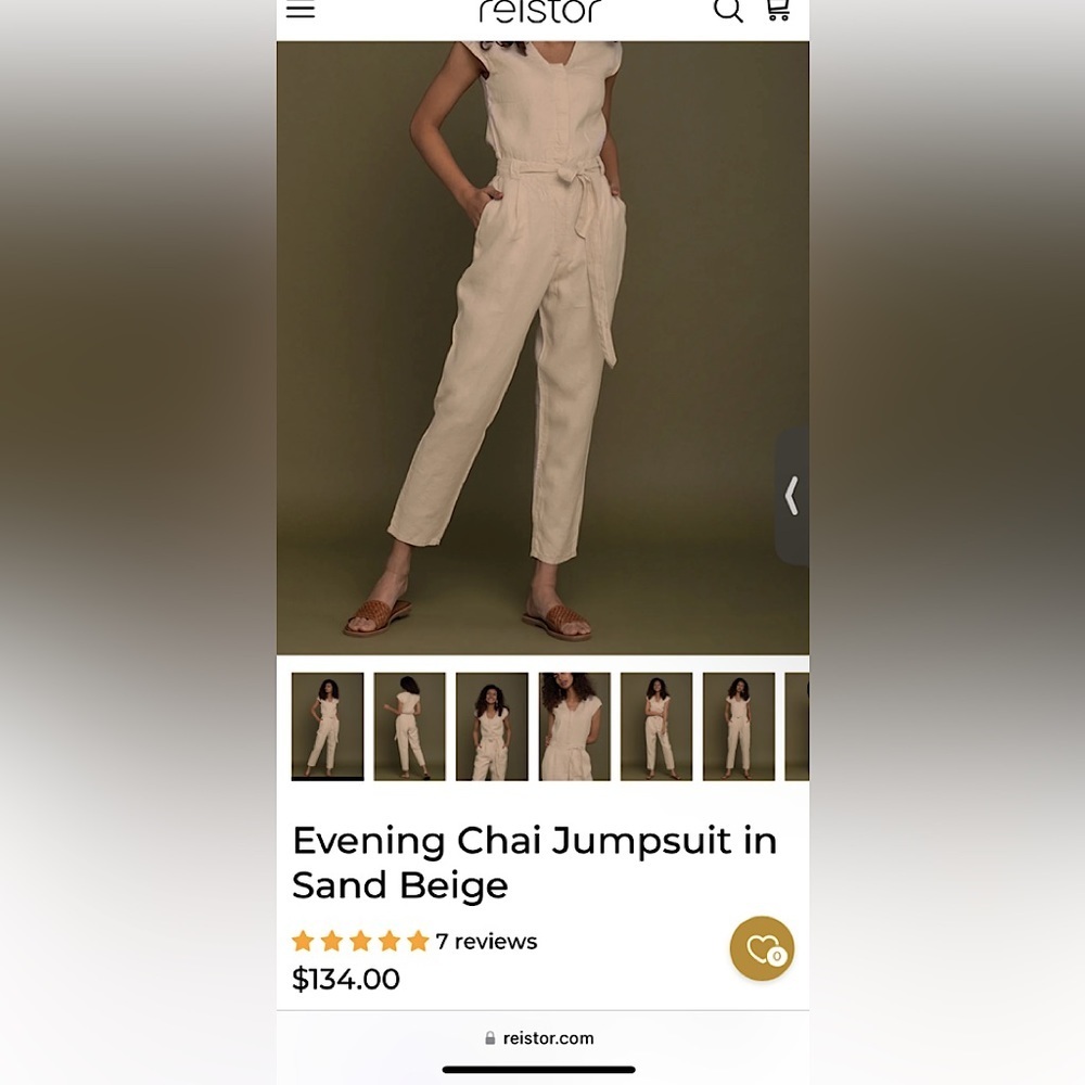 Reistor Evening Chai Jumpsuit in Sand Beige
$134.00